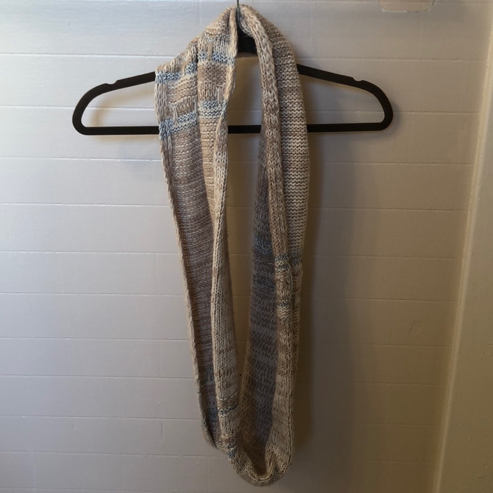 Beige and silver scarf